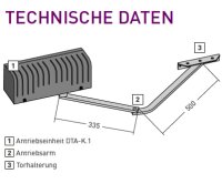 BelFox  DTA-K.1 Drehtorantrieb mit Knickarm für 1-flügelige Drehtore
