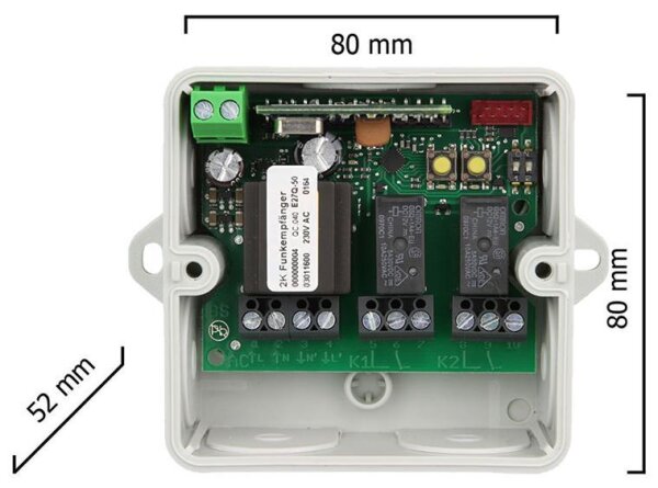 Dickert E27Q-868A201 Mini Empfänger, 12V-24V, AC/DC, 2 Kanal, 868,3 MHz